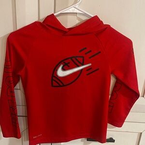 Nike Kids Red Rashguard with Football Graphic